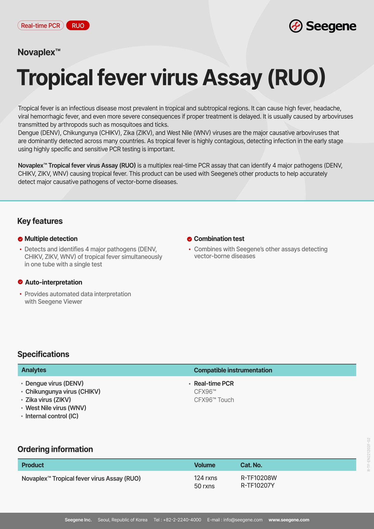 Novaplex&trade; Tropical fever virus Assay (RUO)